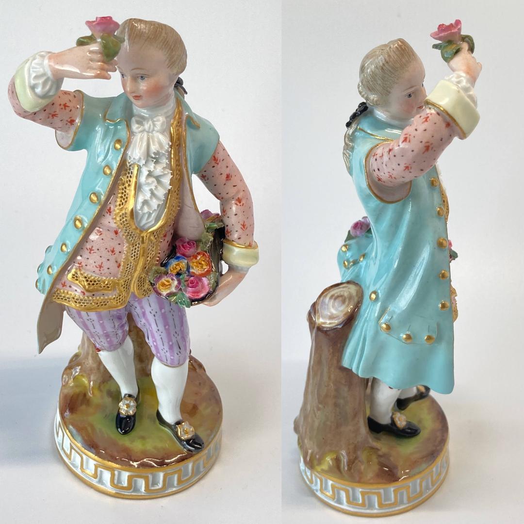 マイセン 人形 フィギュリン 「花を摘む男性」1級品　ガーデナー　アンティーク