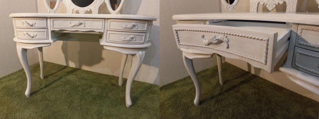 送料無料【アウトレット・新品】アンティーク風★クラシカルドレッサー【ハンプトン】