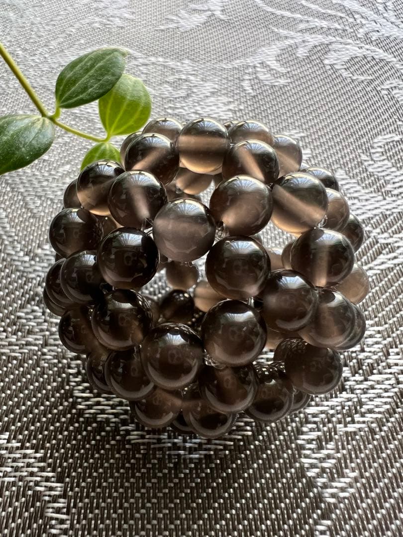 新作❣️強力⚠️特大★ブラックアイスオブシディアン★10mm★神聖幾何学フラーレン★