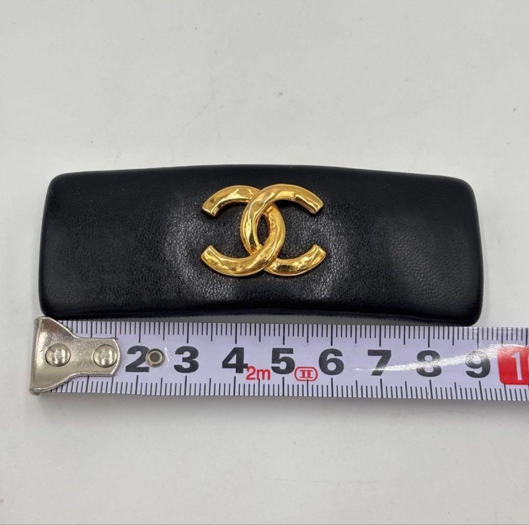CHANEL シャネル ココマーク レザー バレッタ ゴールド金具 箱付