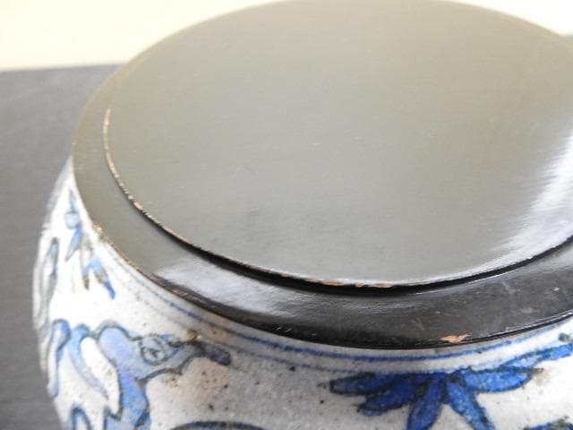 染付水指　清朝？　保存箱有　MA422