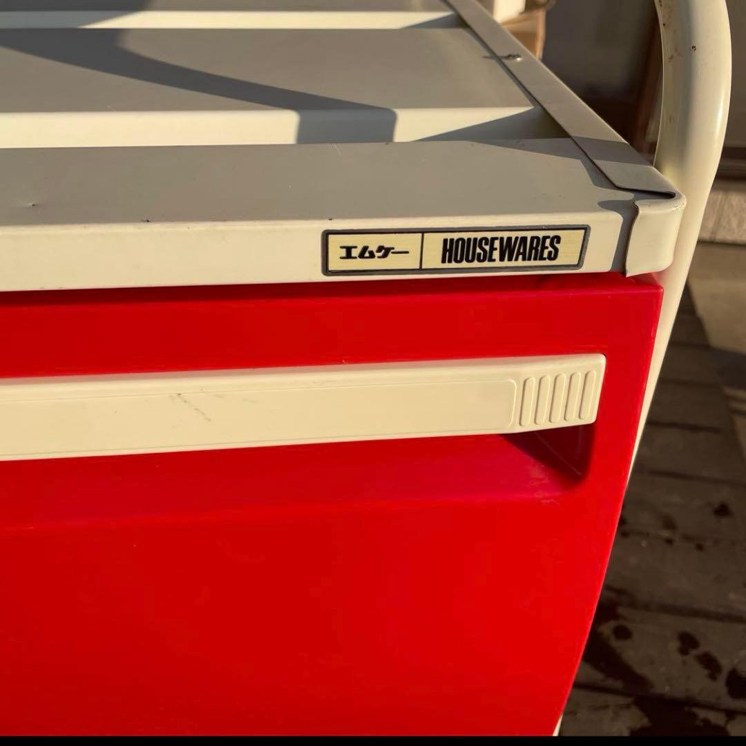 レア✴︎ スチールラック　レッド　昭和レトロ　ポップ　エムケー　衣装ケース