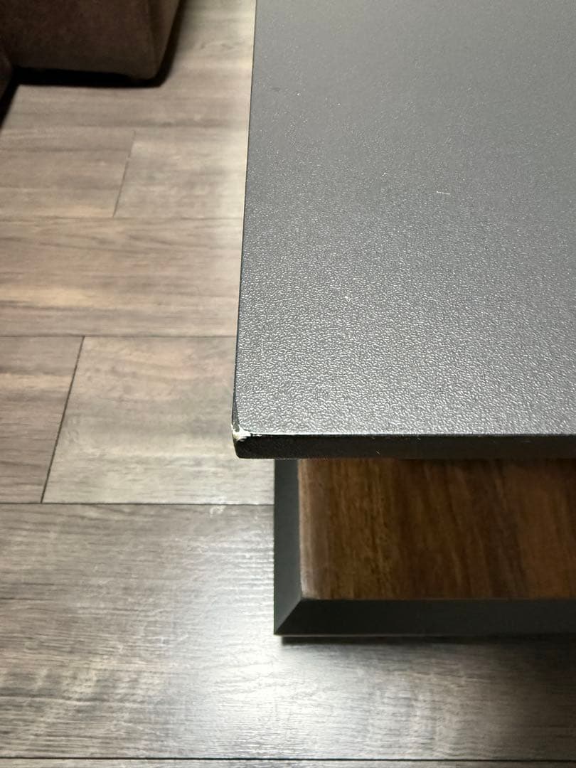 和モダン　ローテーブル　ブラック×ブラウン