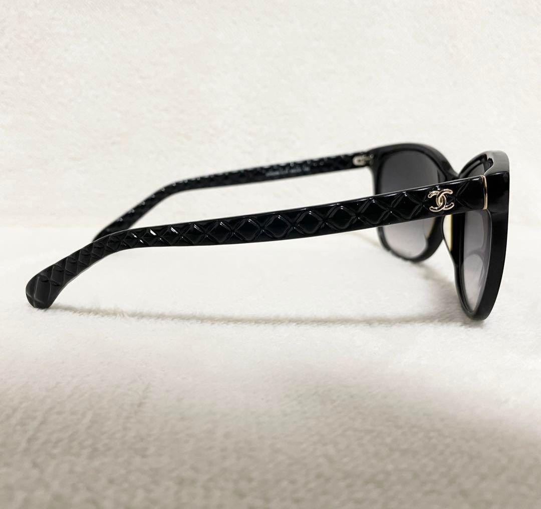 CHANEL サングラス メガネ ブラック ココマーク マトラッセ ゴールドロゴ