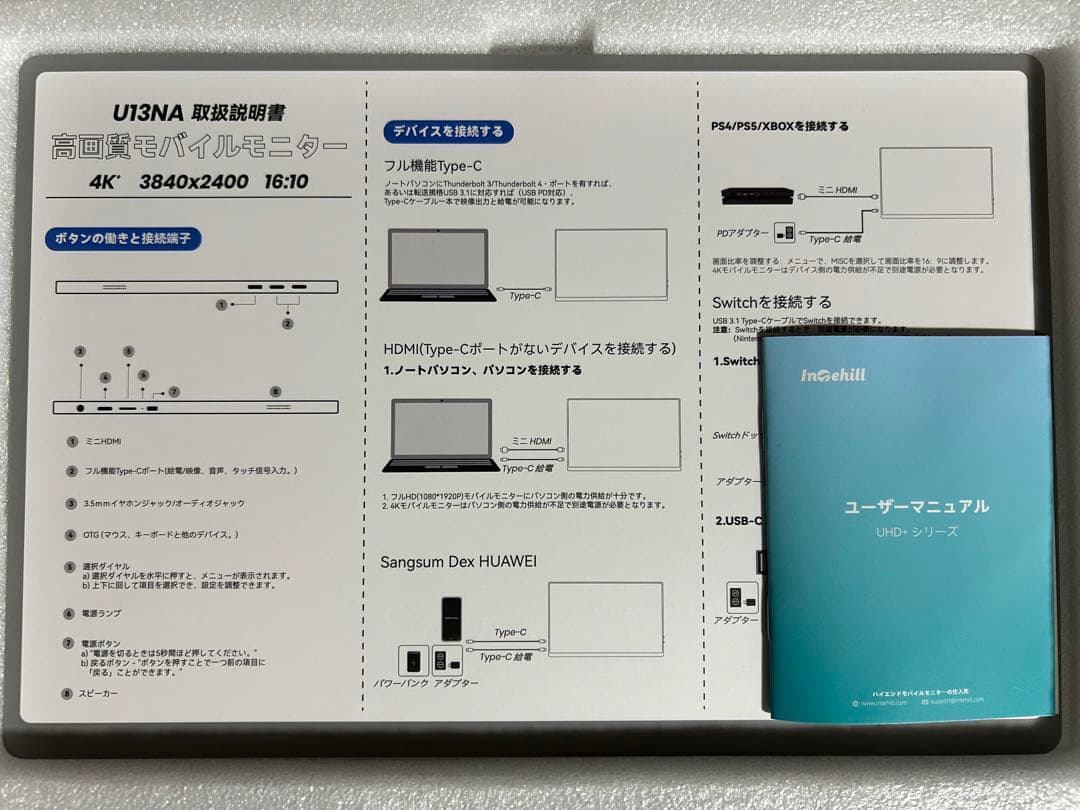 Intehill モバイルモニター 13.4インチ U13NA