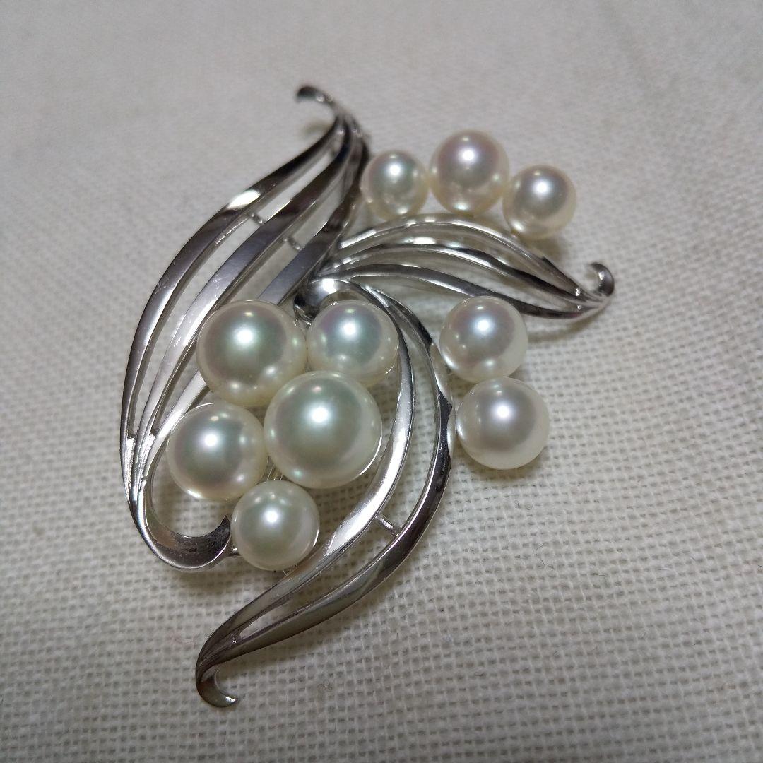 MIKIMOTO ミキモトアコヤ真珠パールWGK14ブローチ