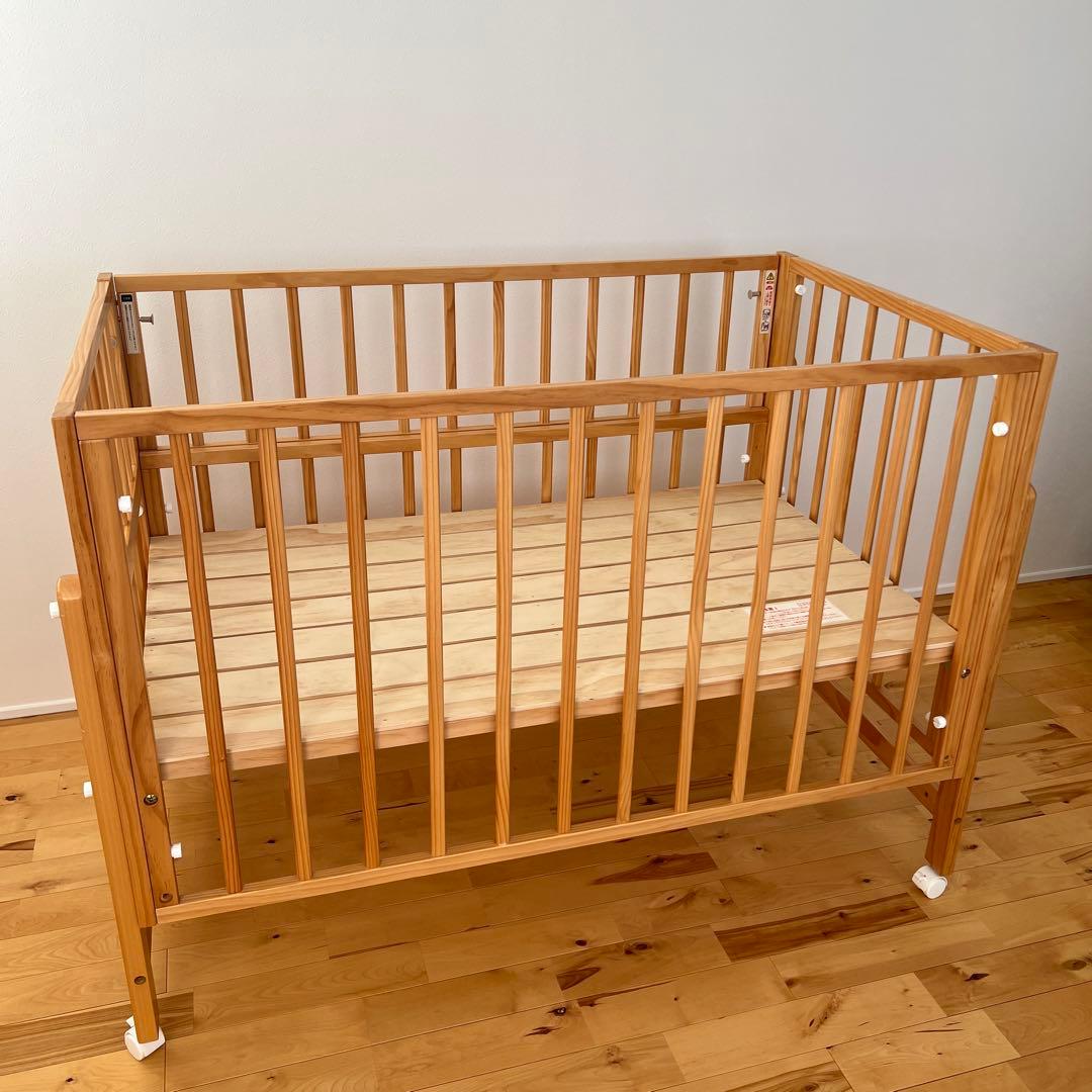 【状態良好】yamatoya ベビーベッド トールWオープンベビーベッド