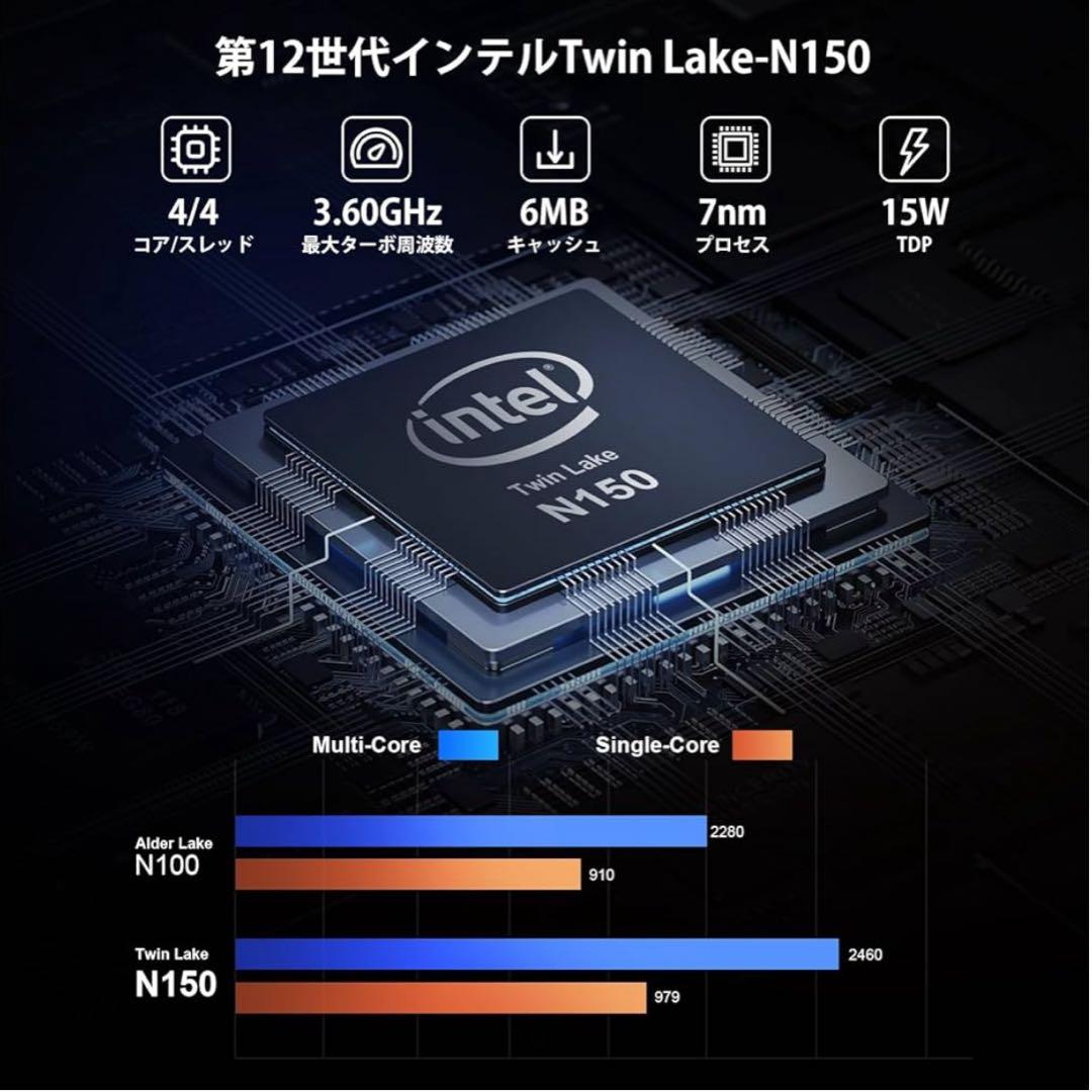 ミニpc 第12世代minipc 16GB DDR4 512GB SSD 4コア