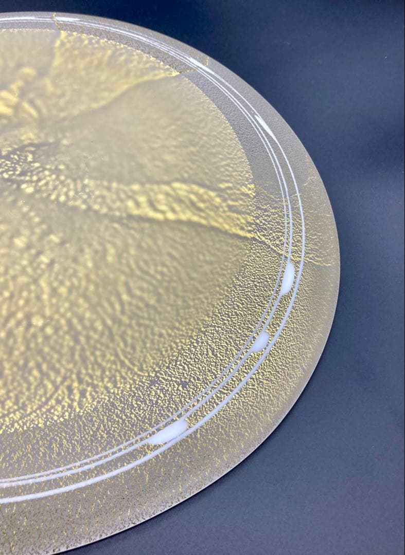栗原豊生作　金彩ガラス鉢　美品　上越クリスタルガラス　伝統工芸品