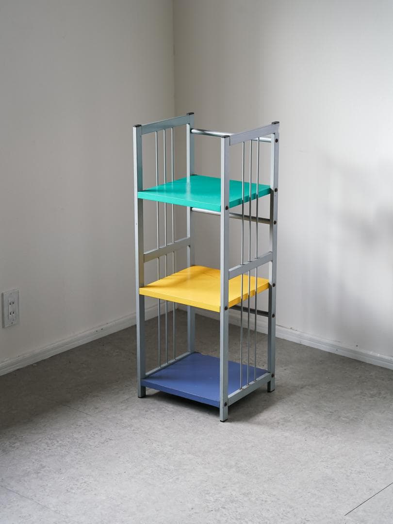 vintage shelf ポストモダン 3段 スチールシェルフ レトロポップ