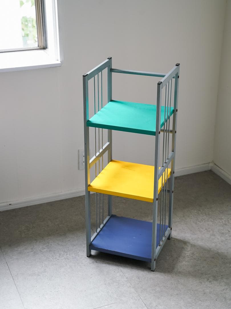 vintage shelf ポストモダン 3段 スチールシェルフ レトロポップ