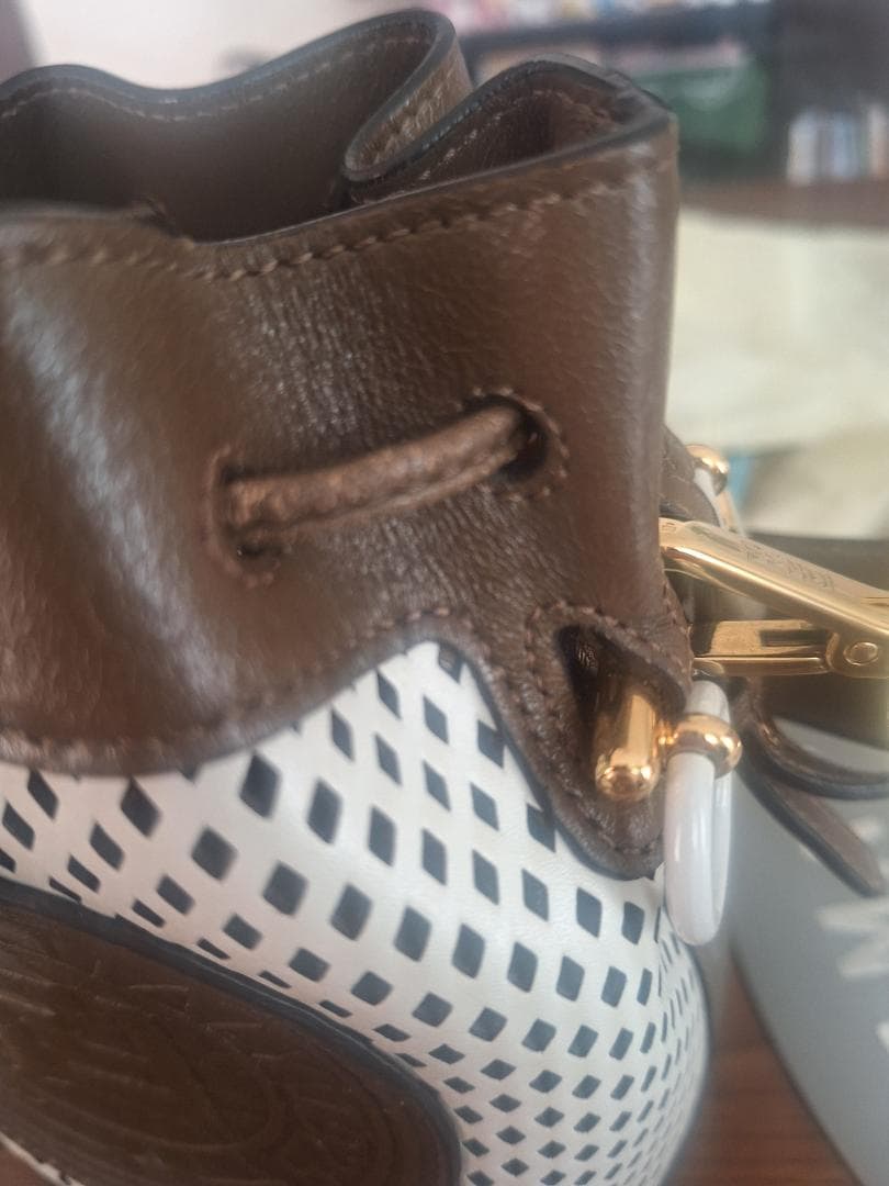 FENDI バケットバッグ ホワイト/ブラウン