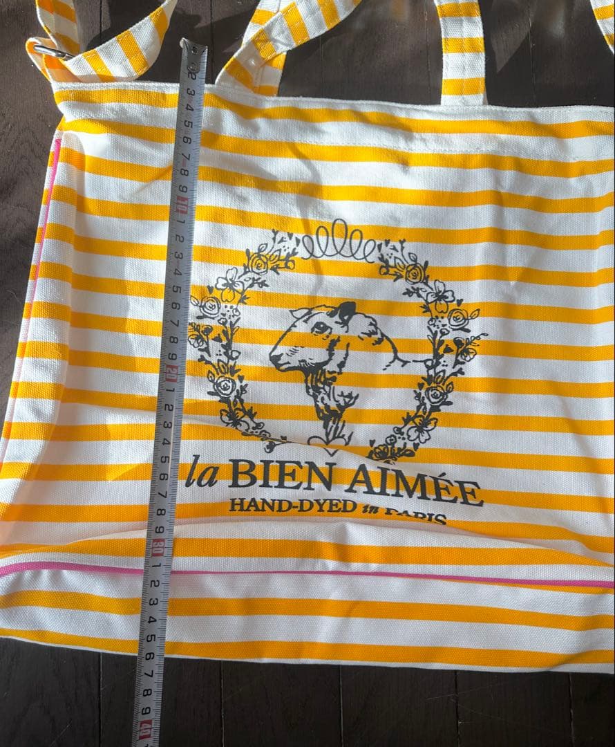 プ*）様 la BIEN AIMÉE ストライプショルダーバッグイエロー