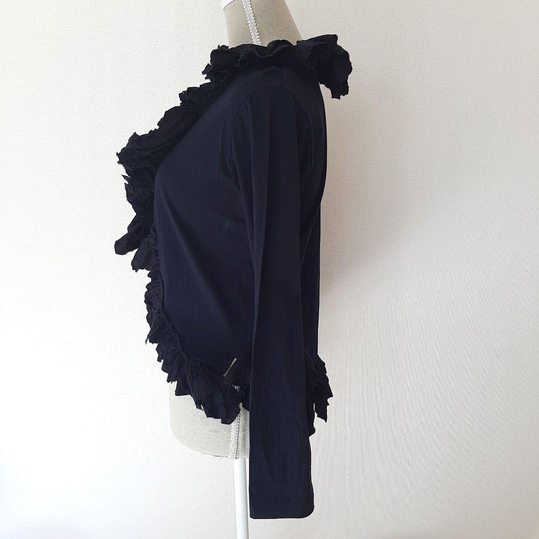 イッセイミヤケ　ISSEY MIYAKE フリル 黒 長袖トップス シャツ