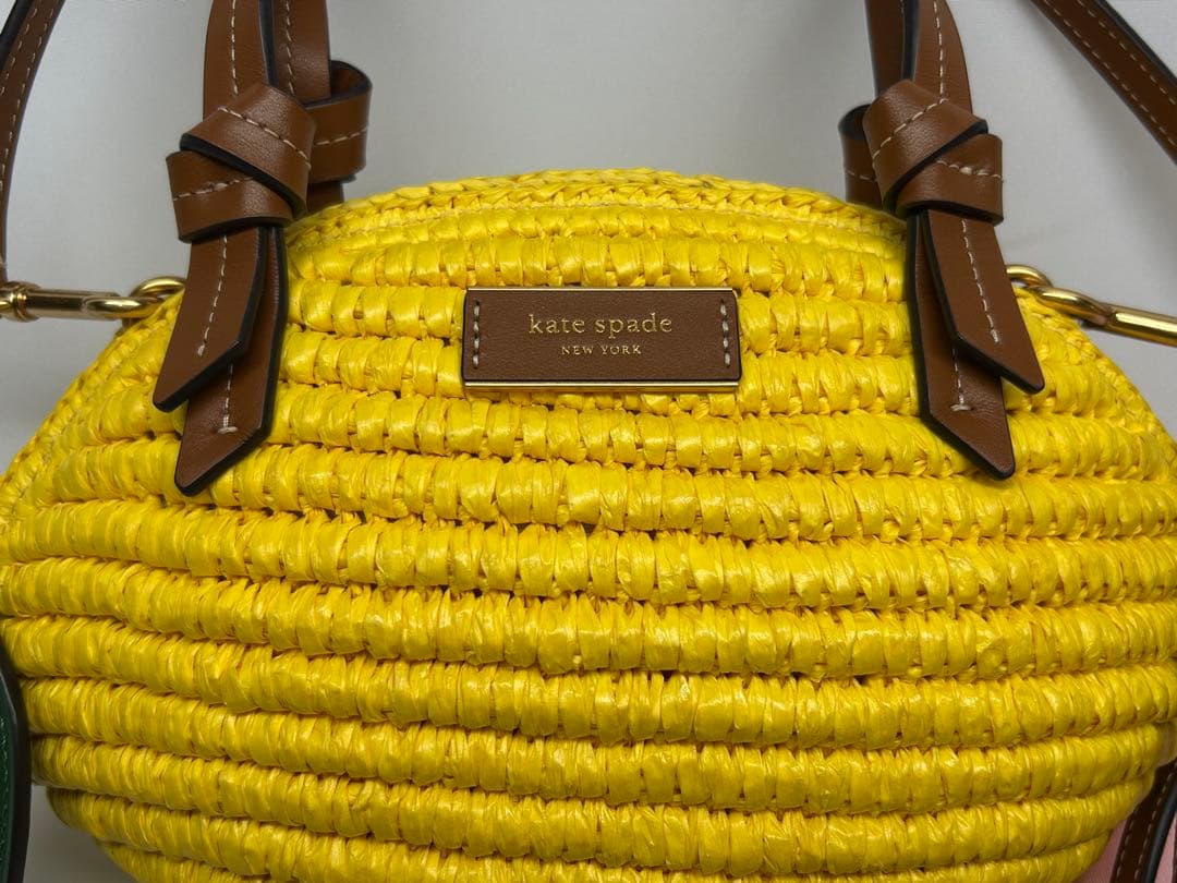 kate spade イエロー レモンドロップ　かごバッグ