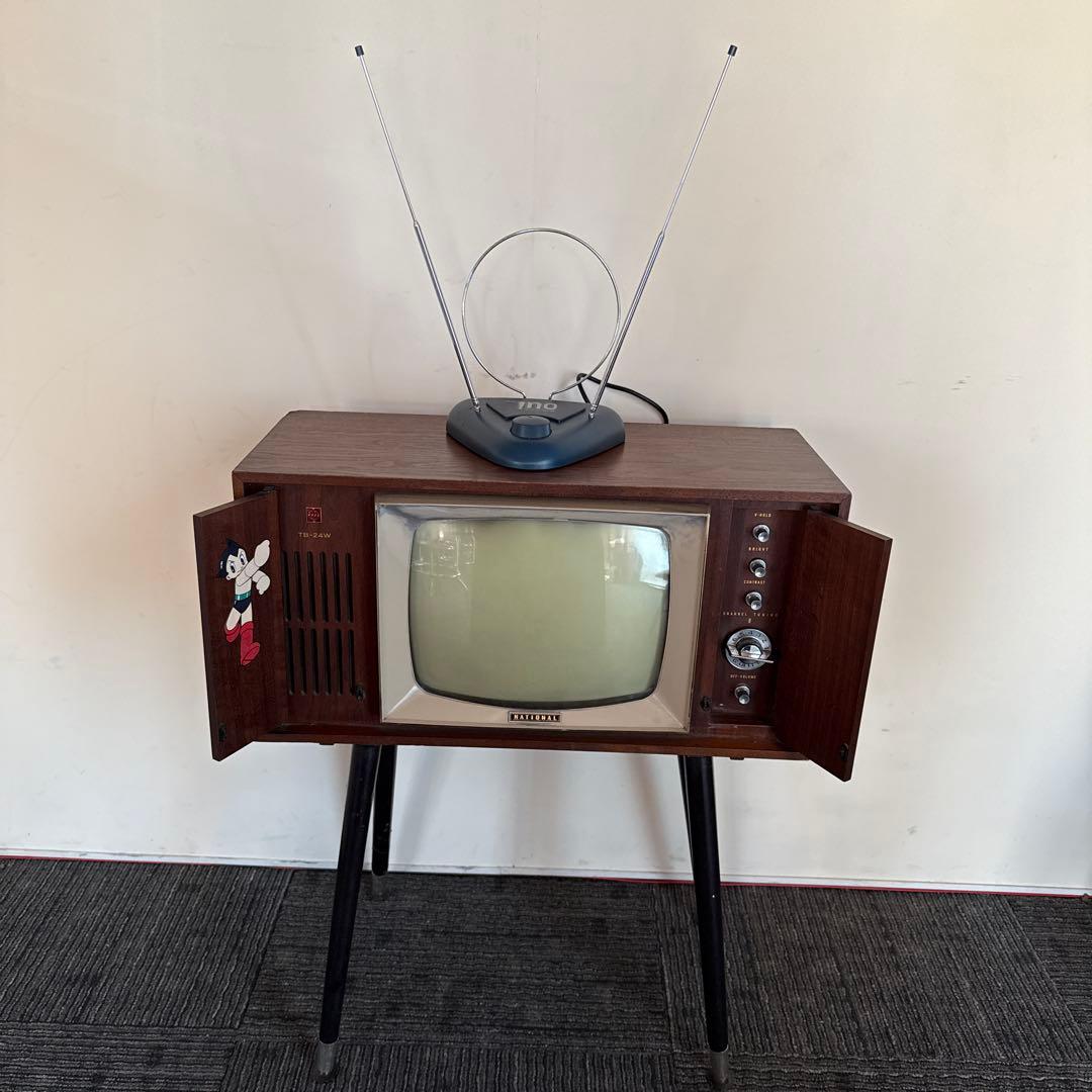 昭和レトロ　真空管　白黒テレビアンテナ付き