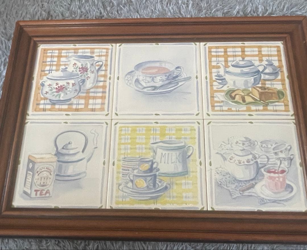 イギリス製 TILECRAFTS 木製トレイ ティートレイ ヴィンテージ