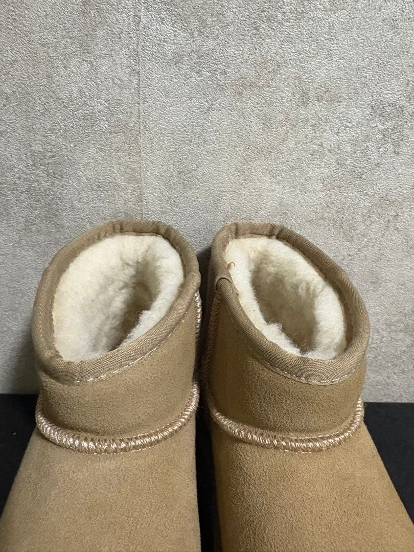 美品 厚底 EMU エミュー プラットフォーム マイクロ ウール ムートン