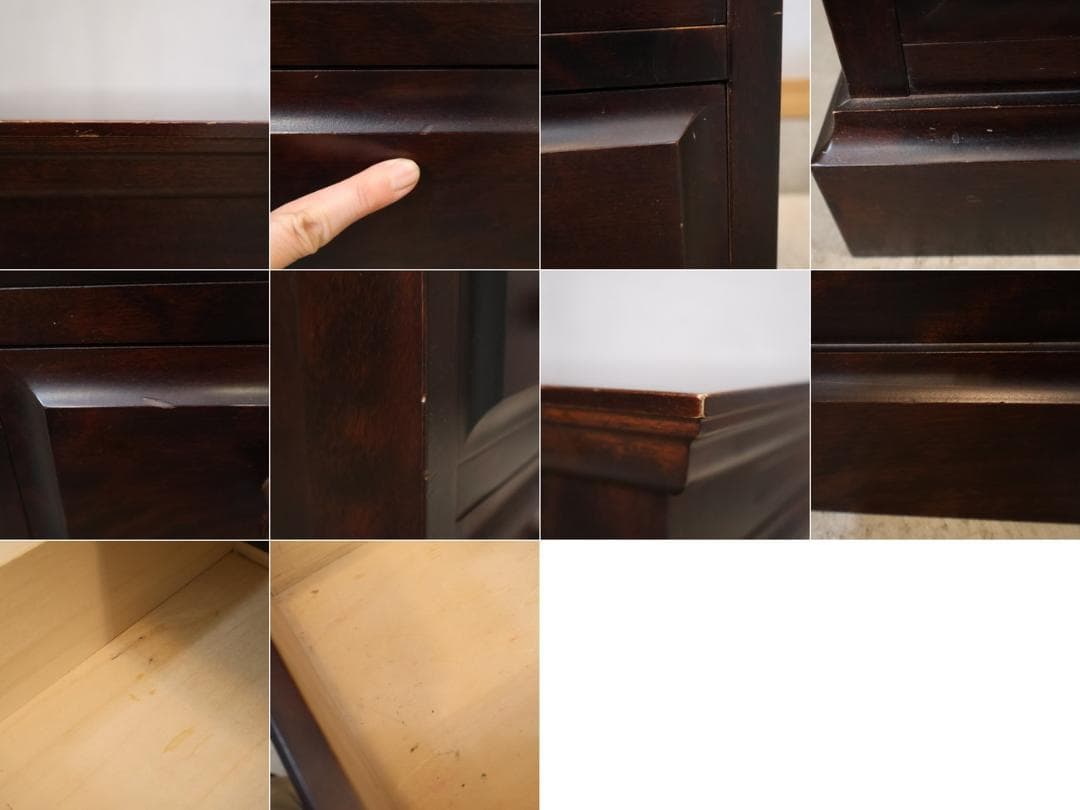 神居民芸 整理箱 樺材 小引き出し 3段・4杯 チェスト 旭川家具 伝統民芸家具