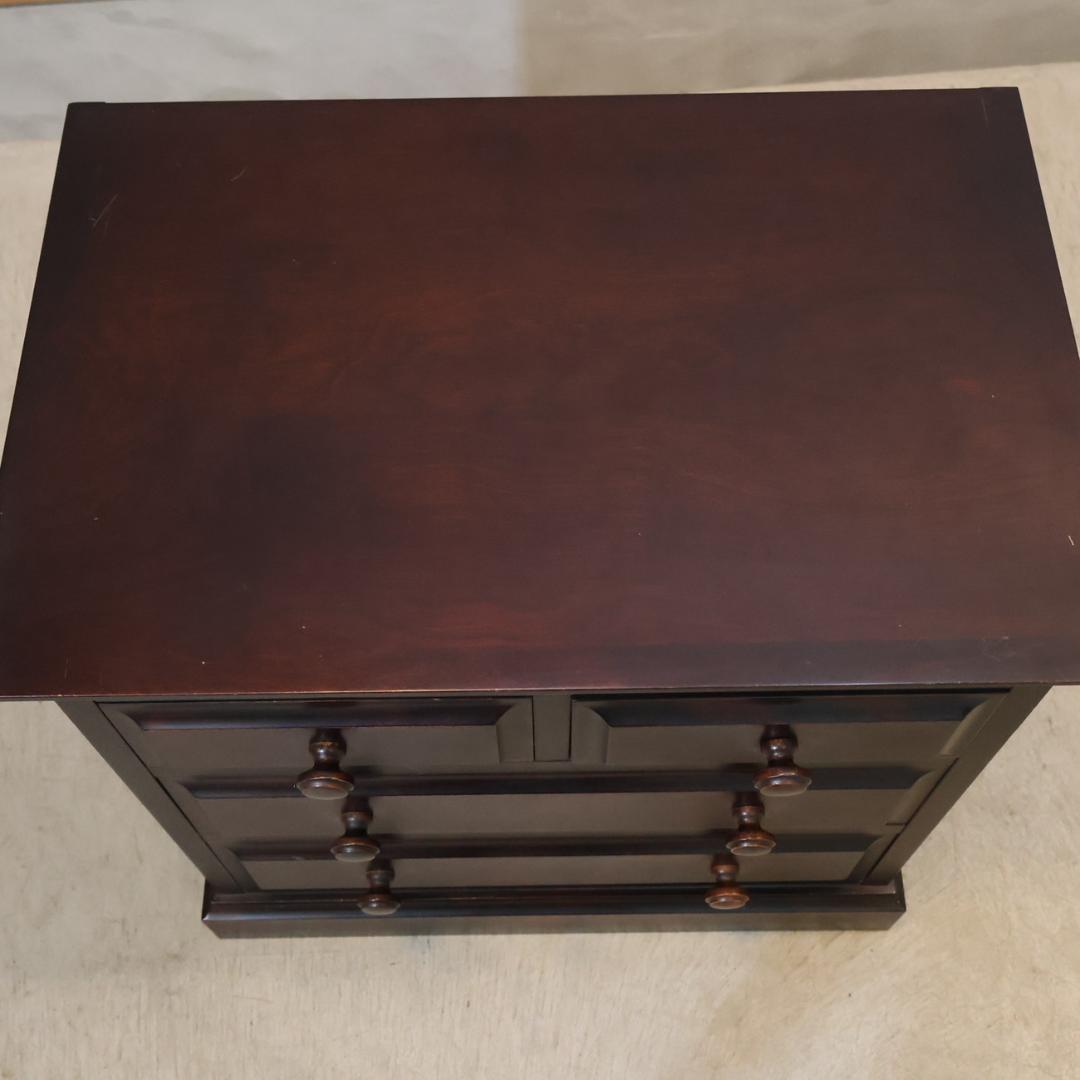 神居民芸 整理箱 樺材 小引き出し 3段・4杯 チェスト 旭川家具 伝統民芸家具