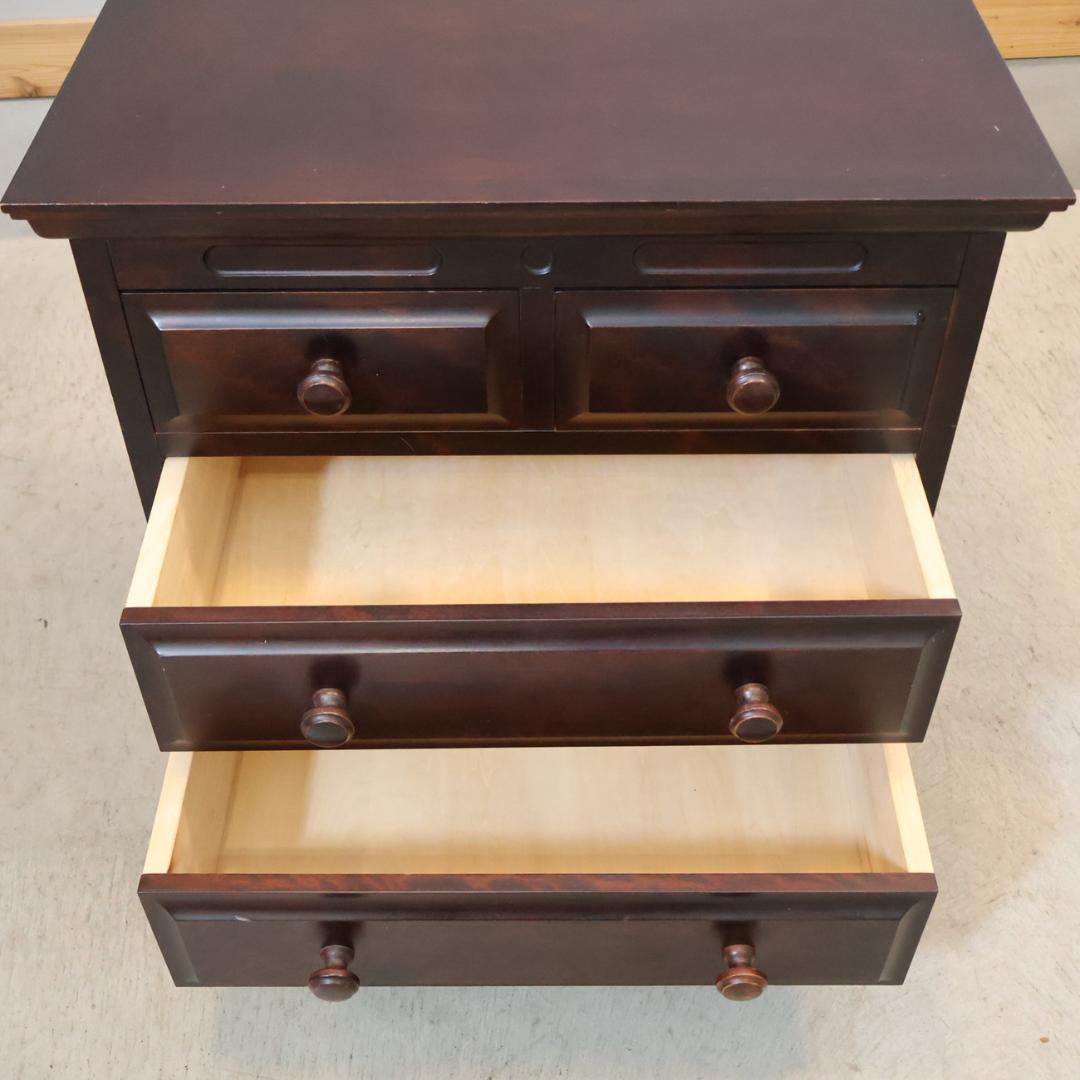 神居民芸 整理箱 樺材 小引き出し 3段・4杯 チェスト 旭川家具 伝統民芸家具