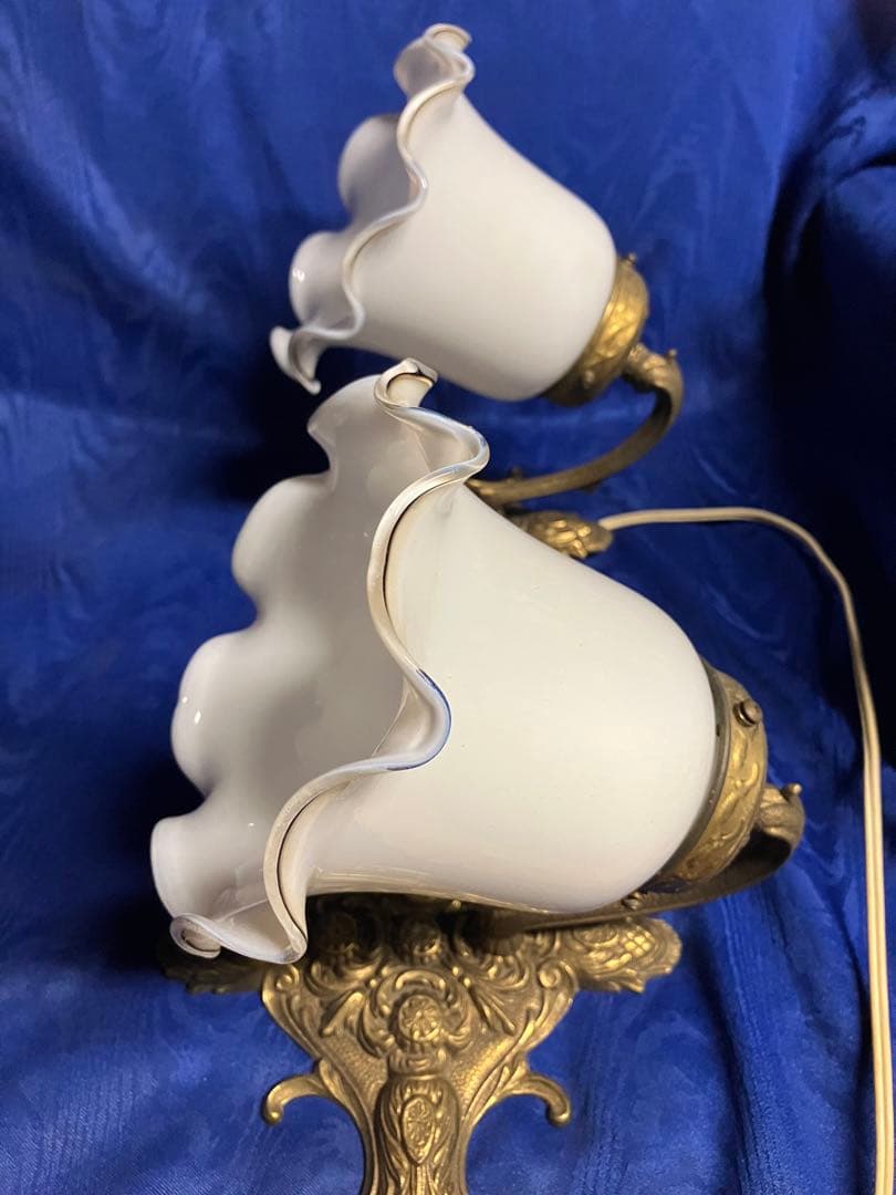 ビンテージ　壁掛け照明　真鍮　ガラス笠　昭和レトロ