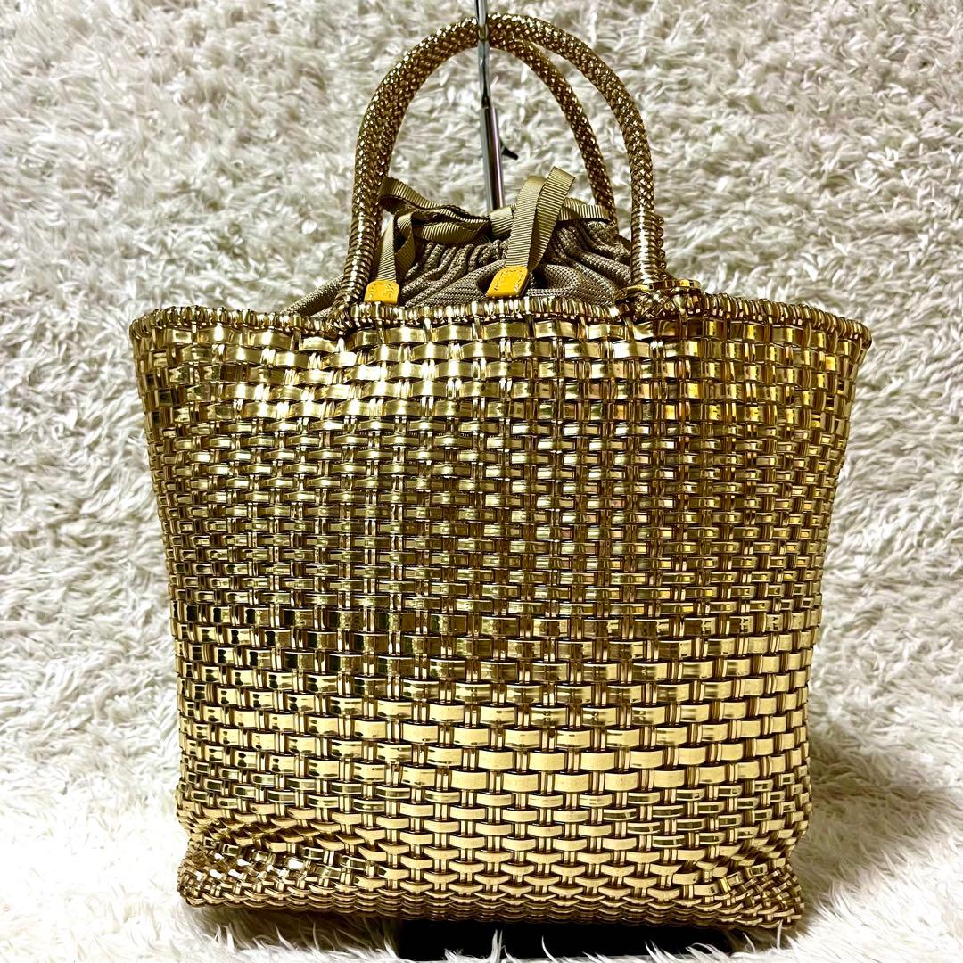 ✨美品✨アンテプリマ イントレッチオ ハンドバッグ ゴールド インナーバッグ