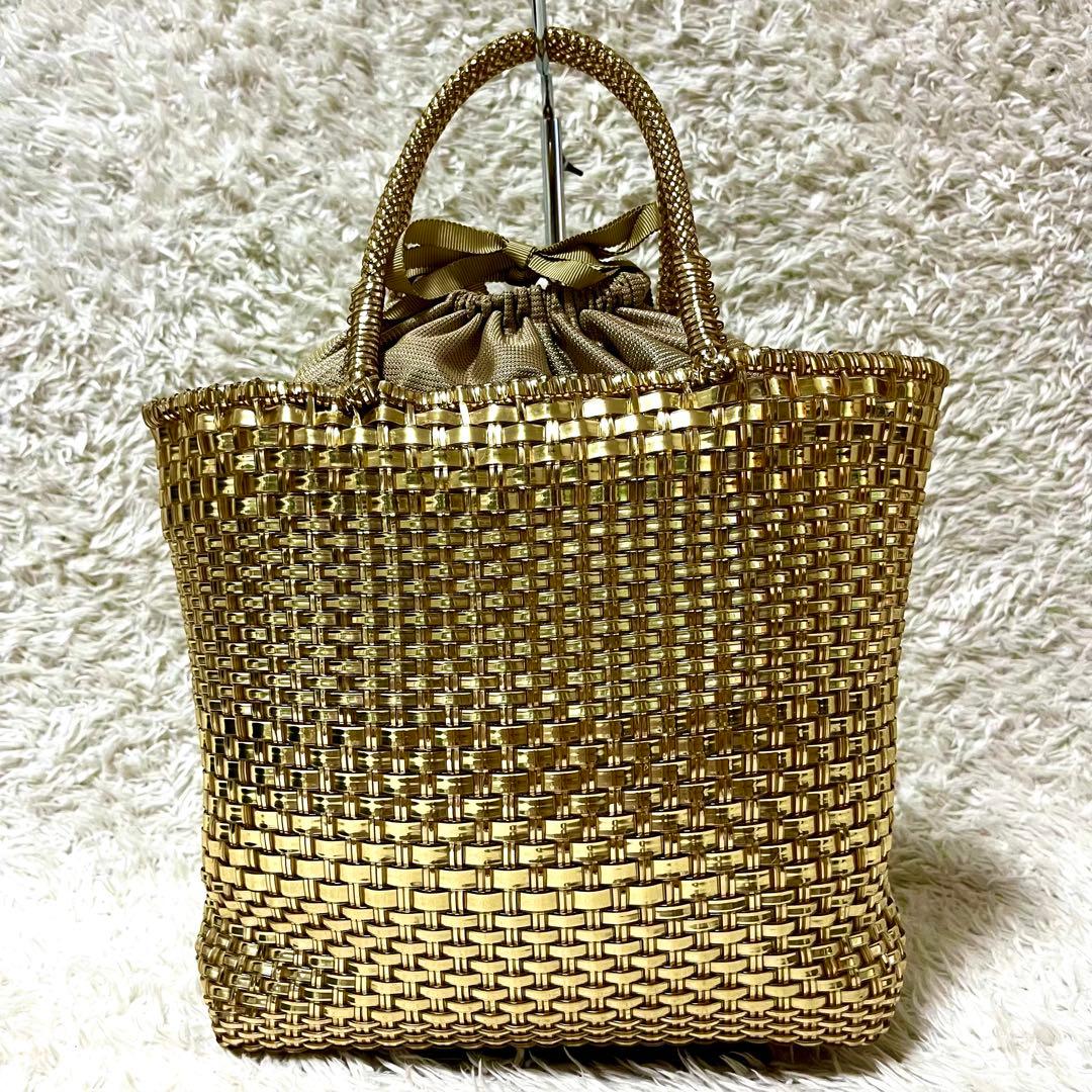✨美品✨アンテプリマ イントレッチオ ハンドバッグ ゴールド インナーバッグ