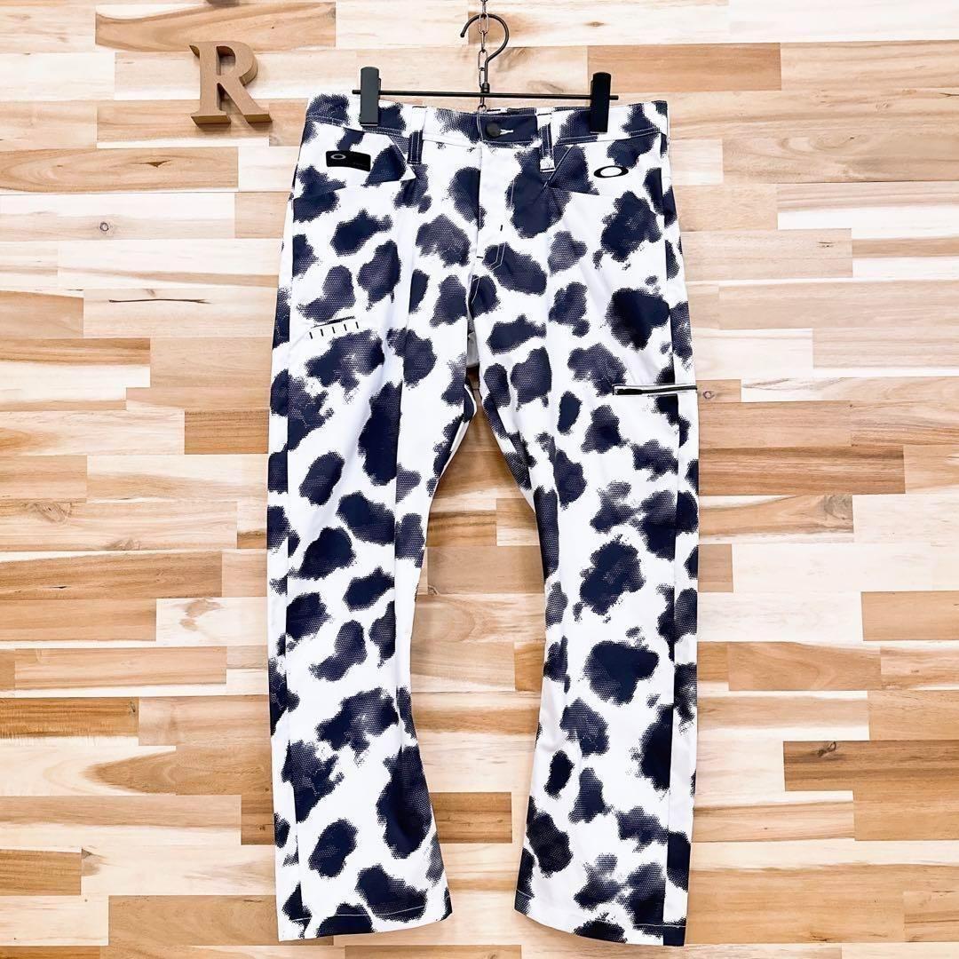 レア/廃番【オークリー】斑模様 デザイン ゴルフ セットアップ 上下 白×グレー