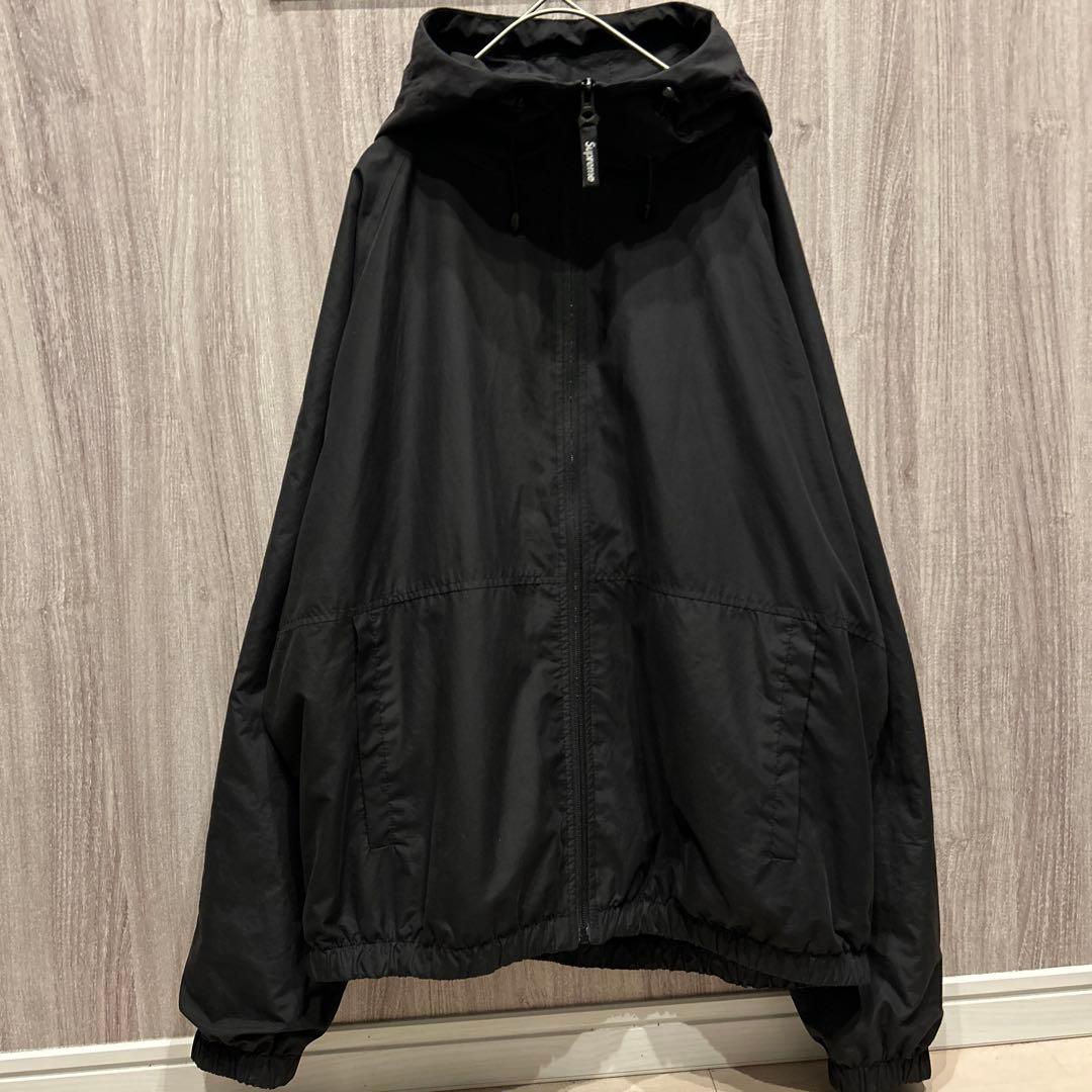 【希少】SUPREME デカロゴ ナイロンジャケット フルジップパーカー 古着M