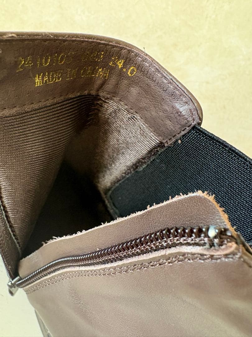 新品 あしながおじさん ブーツ 24.0 茶 サイドゴア