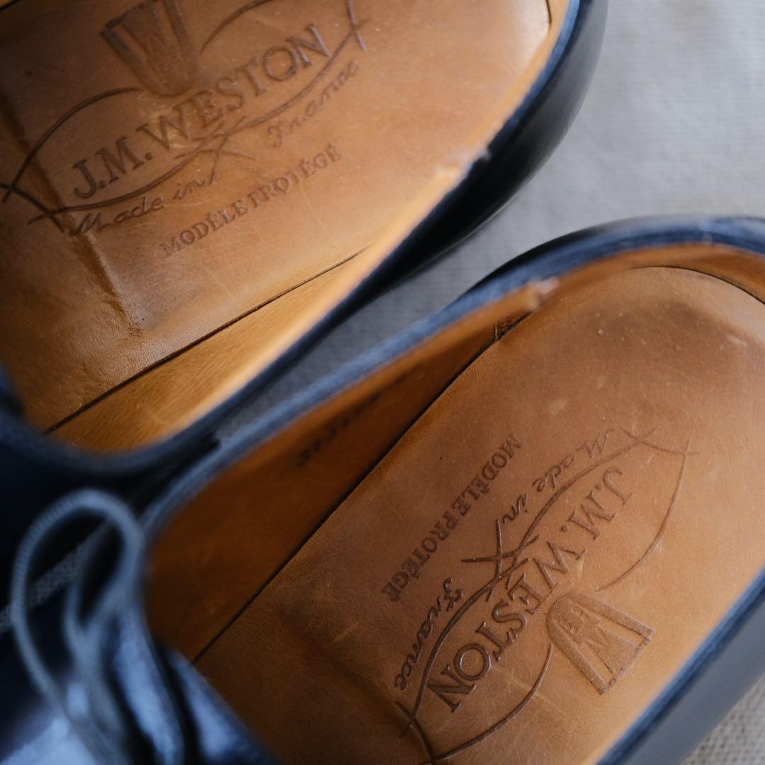 J.M.WESTONジェイエムウェストン 300ストレートチップ黒3 1/2E