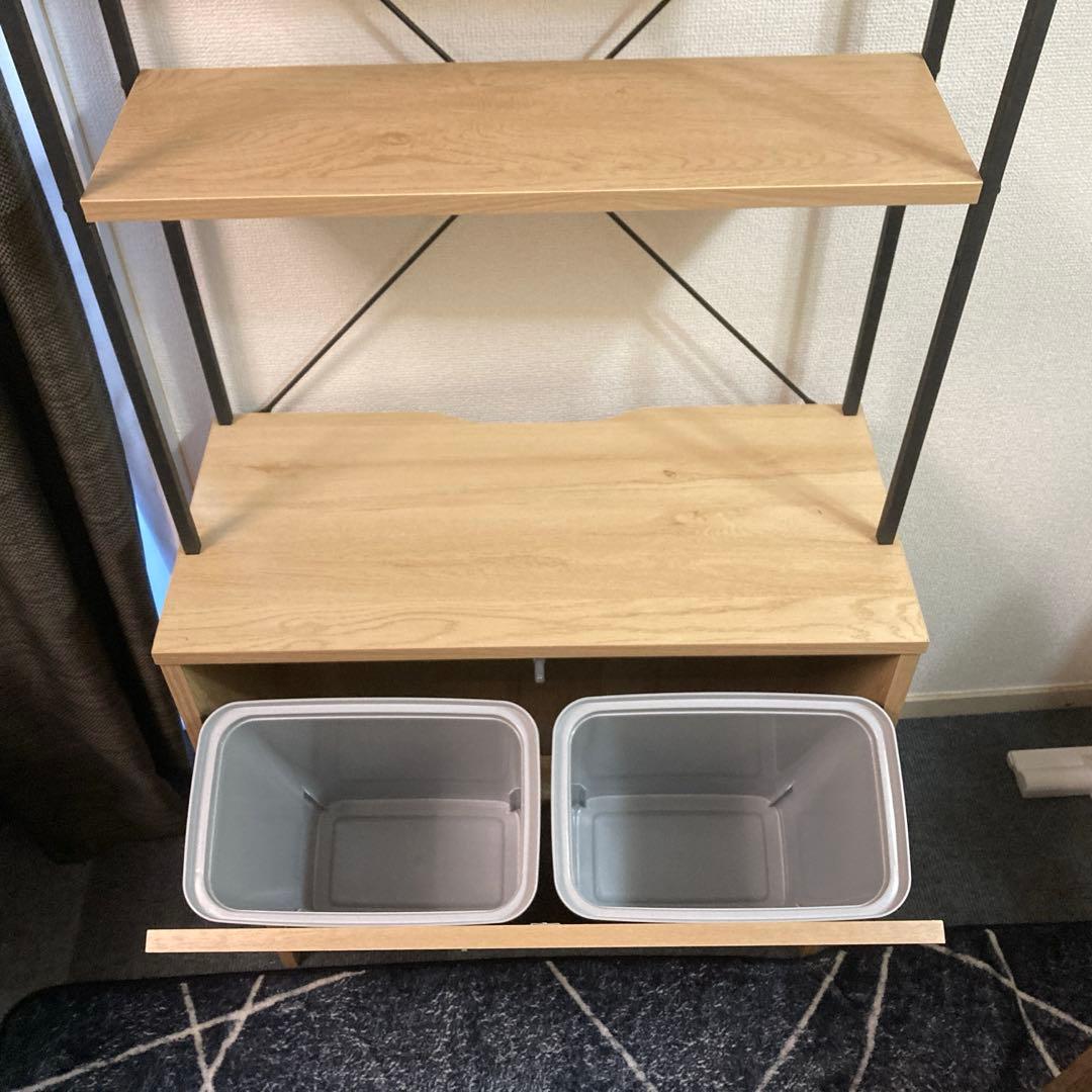 アイリスオーヤマ ゴミ箱収納付きラック