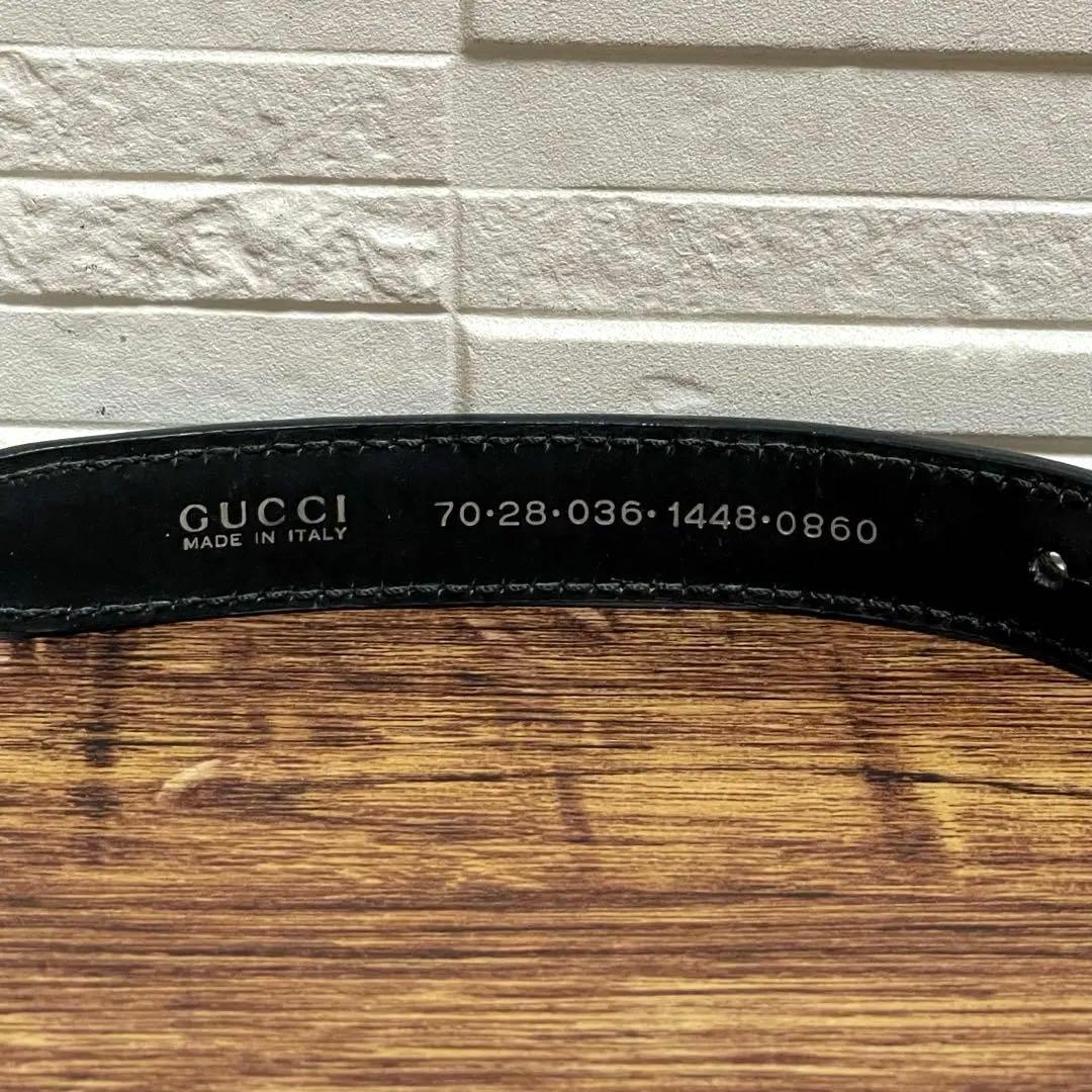 グッチ GG インターロッキング バックル ベルト レザー シルバー ブラック.