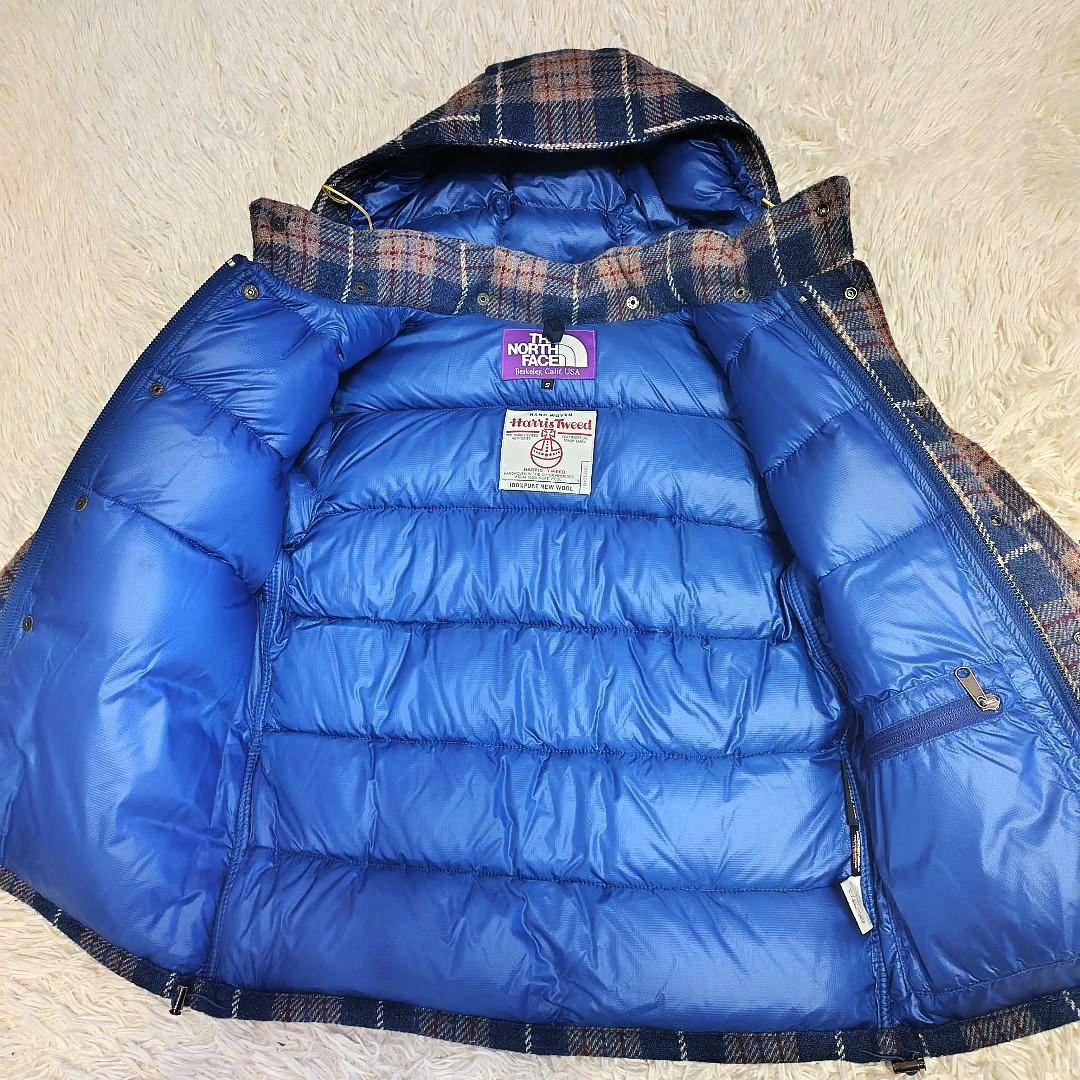 【美品】ノースフェイスパープルレーベル ハリスツイードコラボ ダウンジャケット