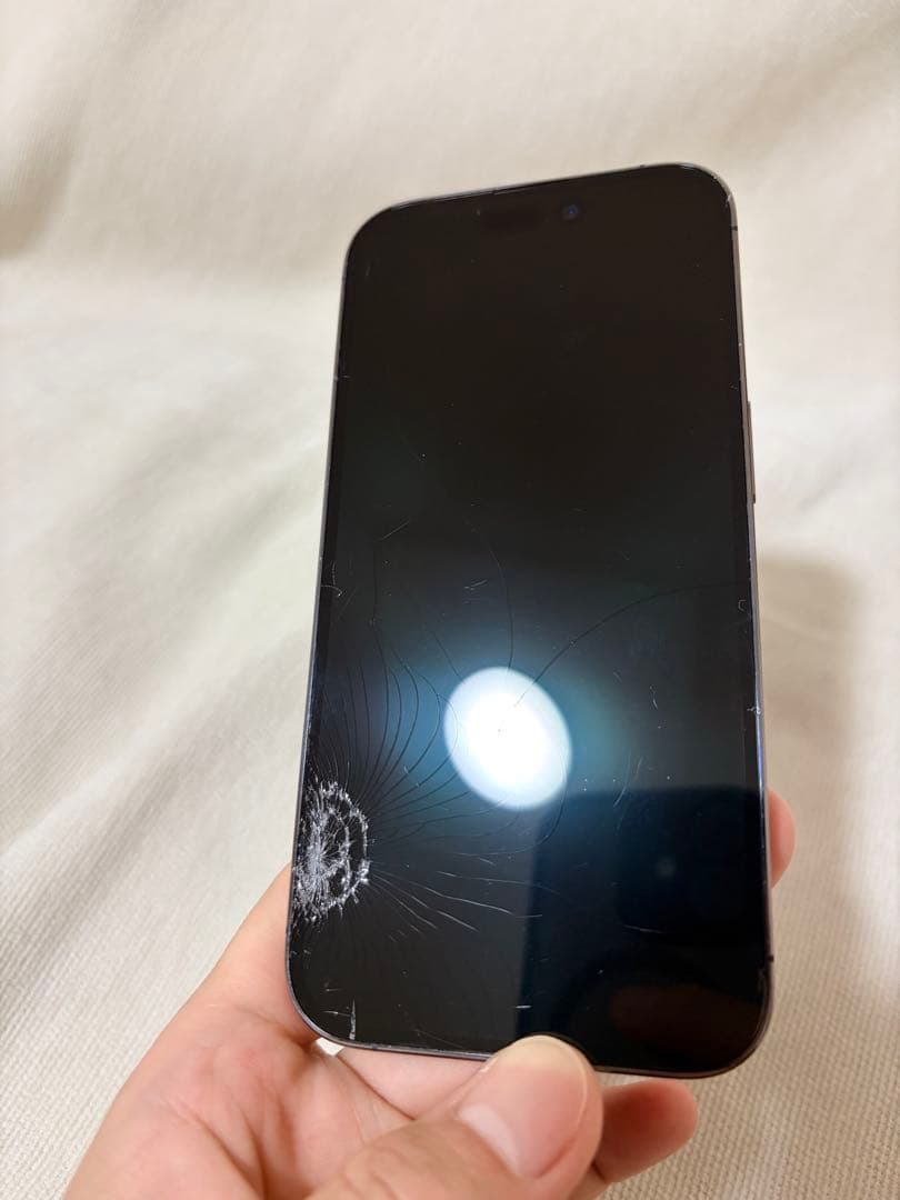 iPhone 14 Pro ディープパープル 128GB 【画面割れ】