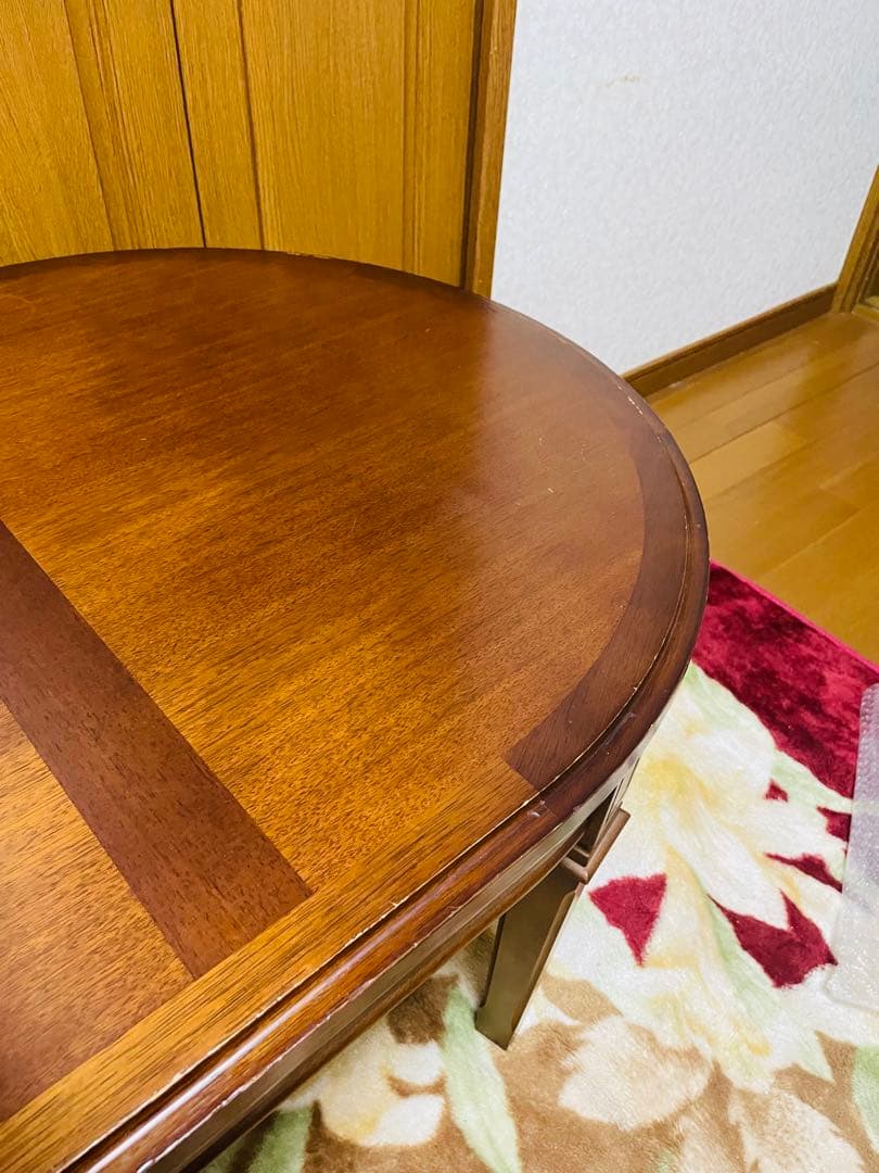 マルニ家具　地中海シリーズ　木製楕円形テーブル ブラウン