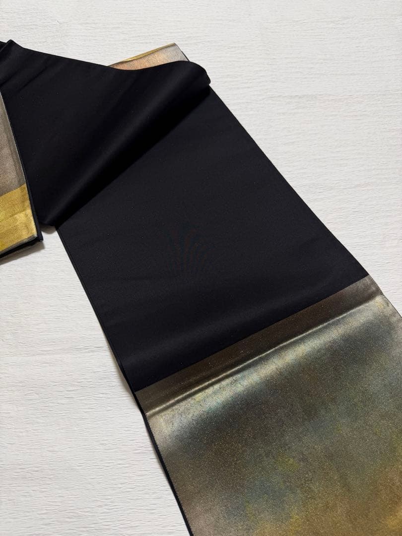 m-75 螺鈿細工 枝梅 袋帯 正絹