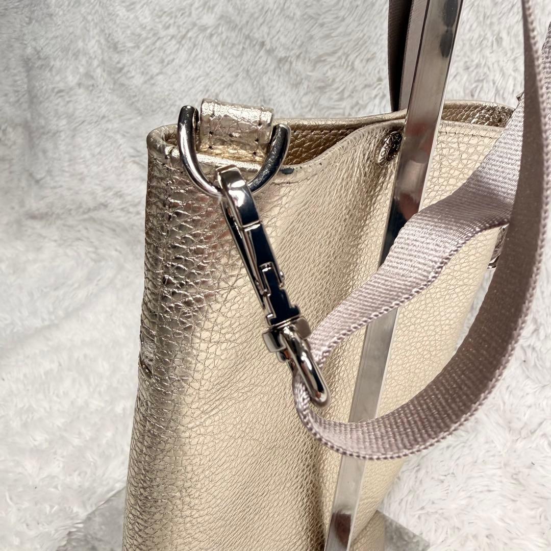 極美品✨サロンドアルファード スマイリーフェイス　ショルダーゴールド　レザー