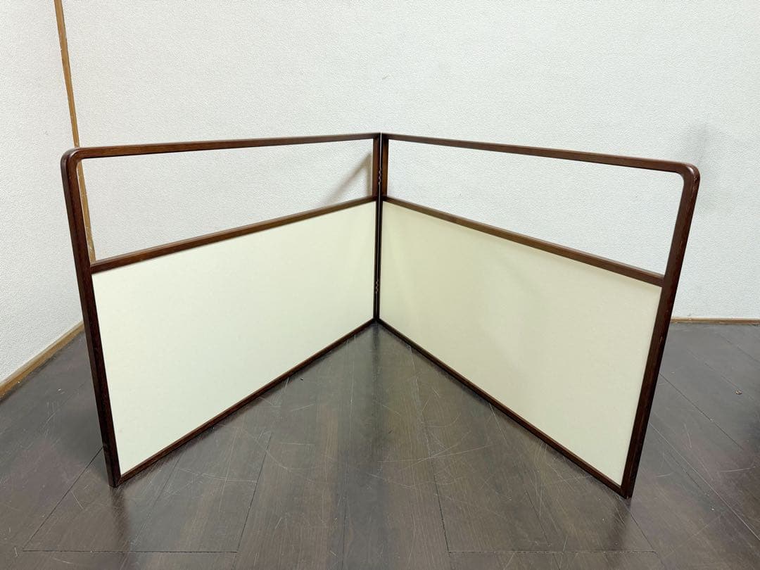 未使用 茶道具 溜塗 利休梅 風炉先屏風 裏白 両面使い 上透かし