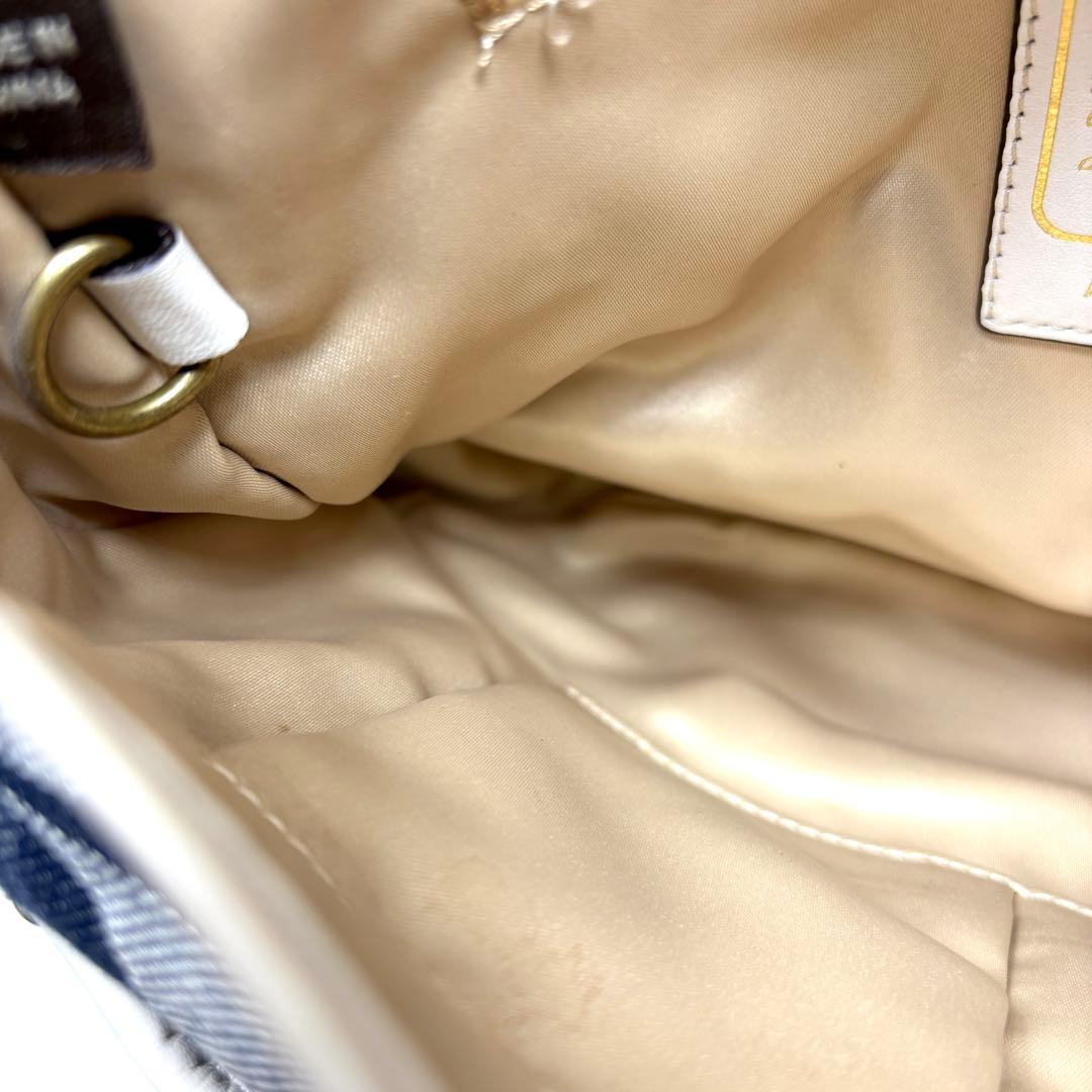 Coach Shoulder Bag Denim Blue White コーチ