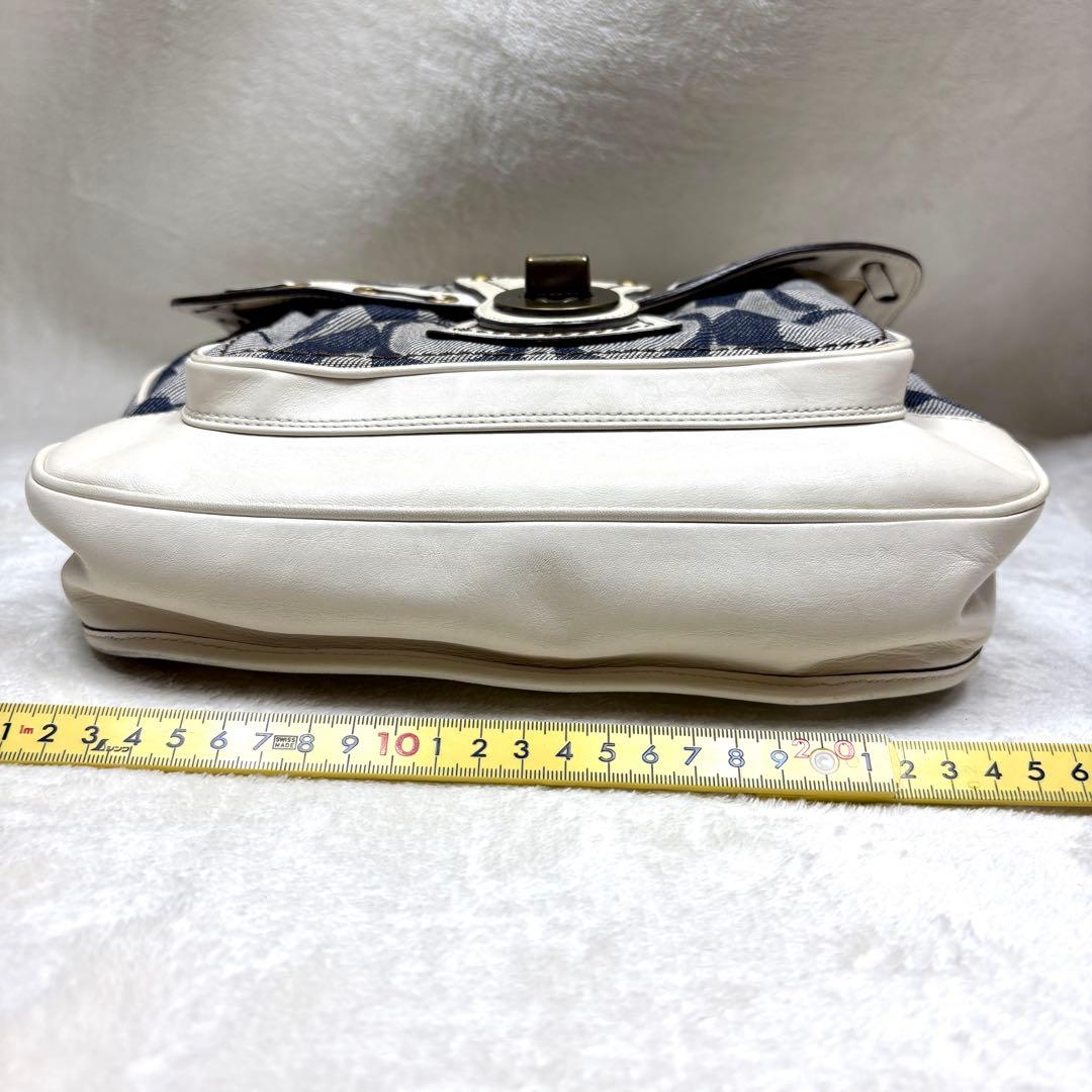 Coach Shoulder Bag Denim Blue White コーチ