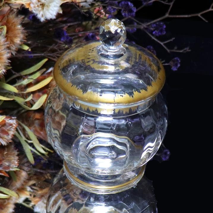 オールド・バカラ 希少型 金彩 蓋物 ゴールド 小物入れ キャンディボックス