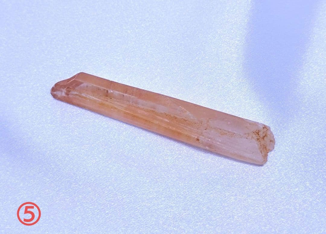 タンジェリン クォーツ　ポイント　原石　5本セット　ブラジル産　血液　健康　活力