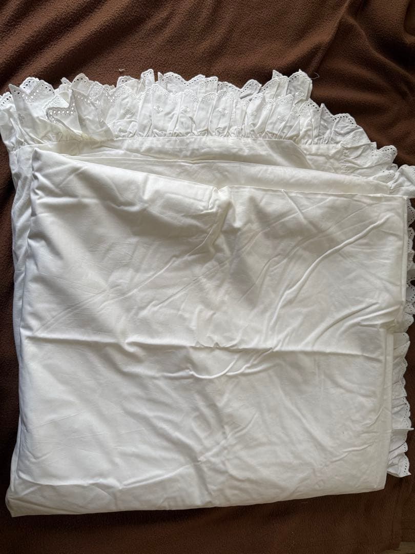 Ralph Laurenラルフローレン、掛け布団カバー、ホワイト、フリル、レース