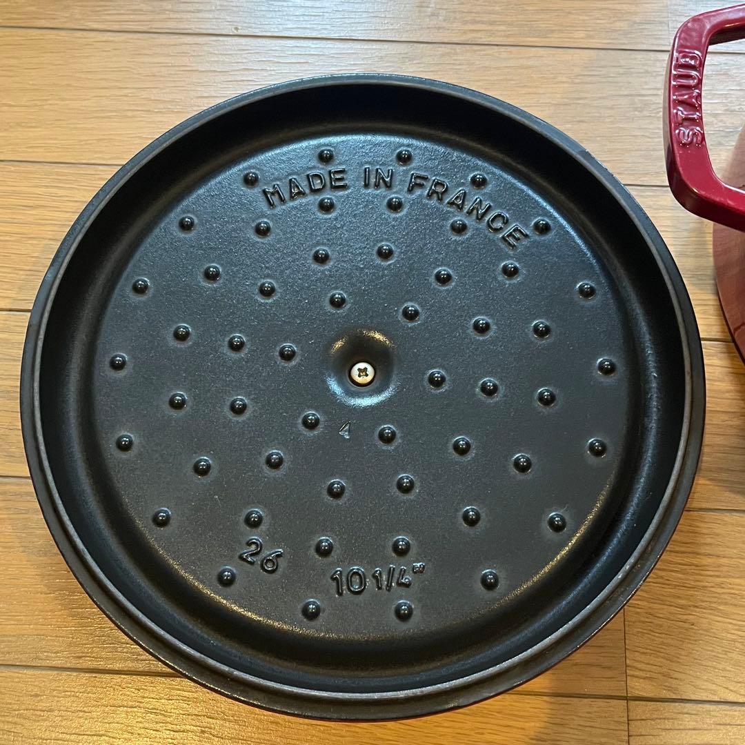 ストウブ ココット ラウンド 26cm レッド