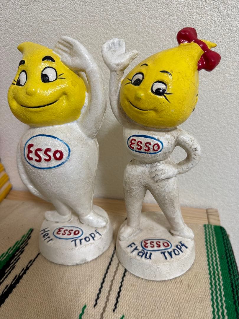 ビンテージ　ESSO エッソ　貯金箱　エッソボーイ エッソガール 企業物 広告