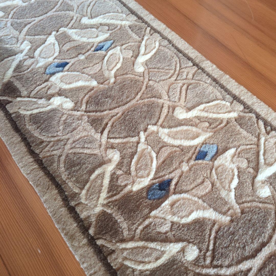 ◆ルパンヒデロウ◆ 天然色羊毛100% 中国段通 元宝緞通 90段