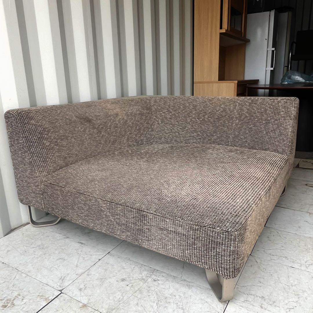 取付無料！アルフレックス VASCA ブラウン系ファブリック左アームソファ✨