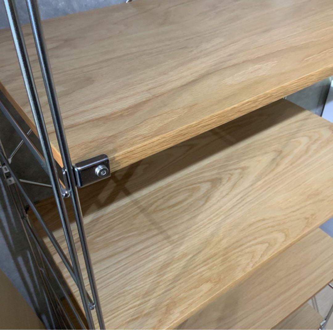 無印良品　ステンレスユニットシェルフ・オーク材棚セット・ワイド・大